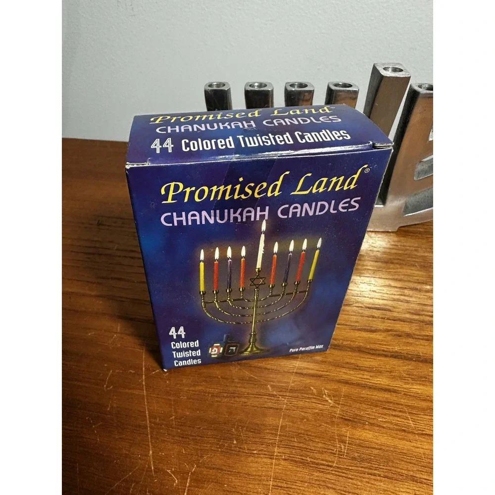 Cast Aluminum Silver Tone Hanukkah Menorah 9-candle 6